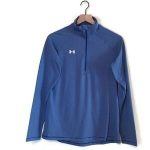 Under Armour Women's Heather Royal Steel Stripe Tech 1/4 Zip size Small
